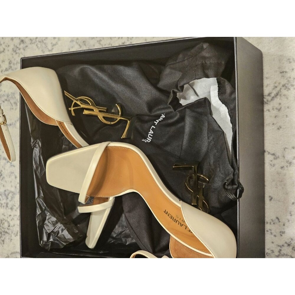 Saint Laurent Opyum YSL Logo Heels In Size 39.5 - Picture 10 of 10
